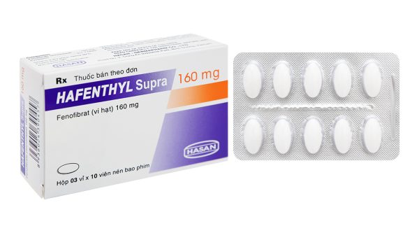 Hafenthyl Supra 160mg trị rối loạn mỡ máu (3 vỉ x 10 viên)