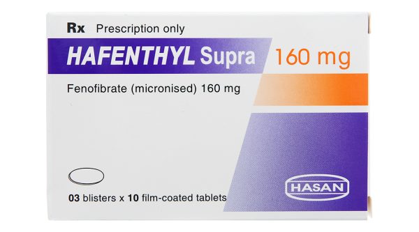 Hafenthyl Supra 160mg trị rối loạn mỡ máu (3 vỉ x 10 viên)