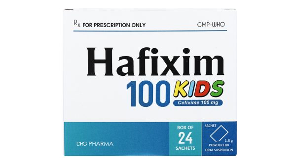 Bột pha hỗn dịch uống Hafixim 100 Kids trị nhiễm khuẩn (24 gói x 1.5g)