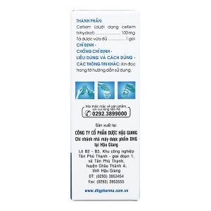 Bột pha hỗn dịch uống Hafixim 100 Kids trị nhiễm khuẩn (24 gói x 1.5g)