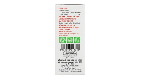 Cốm pha hỗn dịch uống Haginat 125 trị nhiễm khuẩn do vi khuẩn nhạy cảm (24 gói x 3.5g)