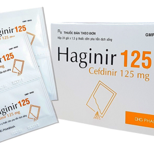 Cốm pha hỗn dịch Haginir 125 trị nhiễm khuẩn, nhiễm trùng nhẹ và vừa (24 gói x 1.5g)