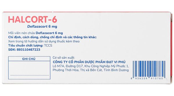 Halcort-6 thuốc kháng viêm, trị viêm khớp dạng thấp (3 vỉ x 10 viên)