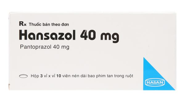 Hansazol 40mg trị trào ngược dạ dày, thực quản (3 vỉ x 10 viên)