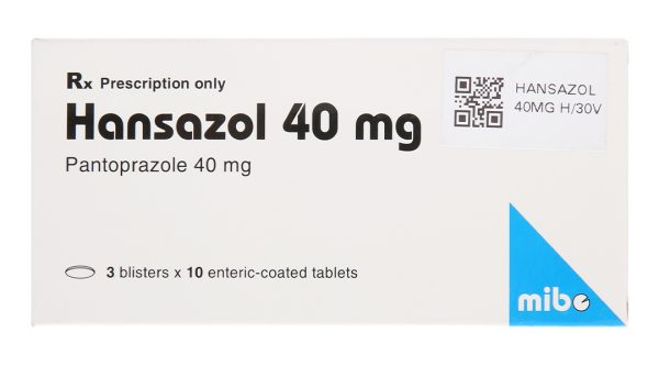 Hansazol 40mg trị trào ngược dạ dày, thực quản (3 vỉ x 10 viên)