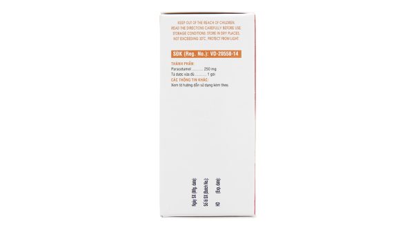 Bột sủi Hapacol 250 giảm đau, hạ sốt (24 gói x 1.5g)