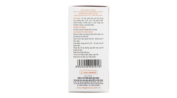 Bột sủi Hapacol 250 giảm đau, hạ sốt (24 gói x 1.5g)