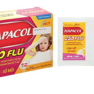 Thuốc cốm sủi bọt Hapacol 250 Flu trị cảm cúm, sổ mũi (24 gói x 1.5g)