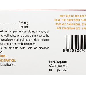 Hapacol 325 giảm đau, hạ sốt (10 vỉ x 10 viên)