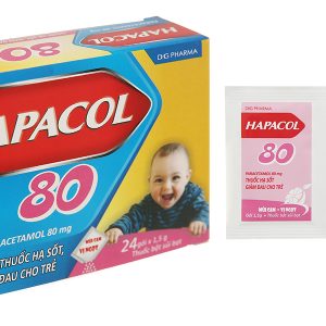 Bột sủi Hapacol 80 giảm đau, hạ sốt cho trẻ (24 gói x 1.5g)