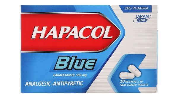 Hapacol Blue 500mg giảm đau, hạ sốt (10 vỉ x 10 viên)