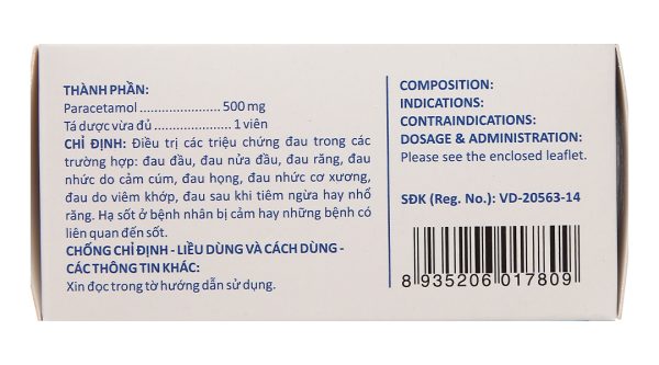 Hapacol Blue 500mg giảm đau, hạ sốt (10 vỉ x 10 viên)