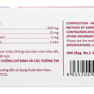 Hapacol Cảm Cúm trị các triệu chứng sốt, đau, sung huyết mũi (10 vỉ x 10 viên)