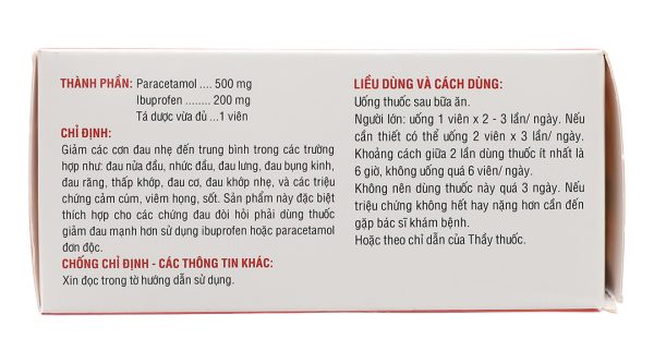 Hapacol Pain giảm đau, hạ sốt từ nhẹ đến trung bình (10 vỉ x 10 viên)