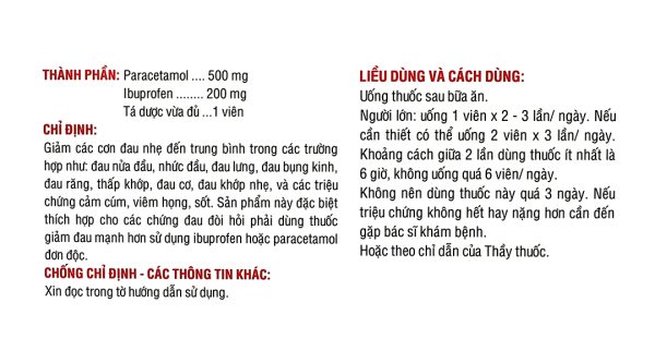 Hapacol Pain giảm đau, hạ sốt từ nhẹ đến trung bình (10 vỉ x 10 viên)