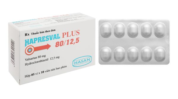 Hapresval Plus 80/12.5 trị tăng huyết áp vô căn (5 vỉ x 10 viên)