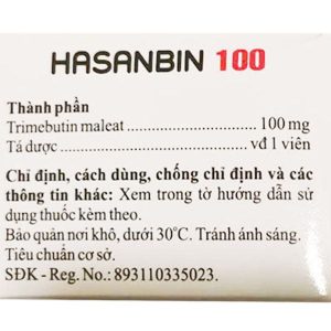 Hasanbin 100mg điều trị đau do rối loạn chức năng đường tiêu hóa (10 vỉ x 10 viên)