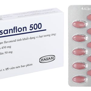 Hasanflon 500 trị triệu chứng suy giãn tĩnh mạch, trĩ (2 vỉ x 15 viên)