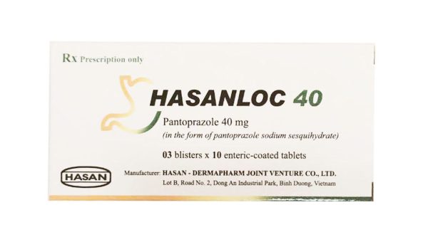 Hasanloc 40mg điều trị loét dạ dày - tá tràng (3 vỉ x 10 viên)
