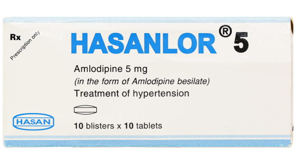 Hasanlor 5 trị tăng huyết áp (10 vỉ x 10 viên)