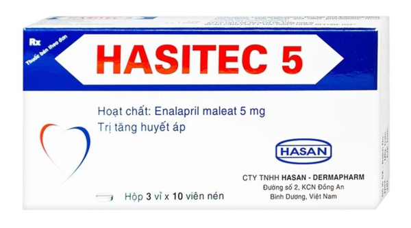 Hasitec 5 trị tăng huyết áp, suy tim (3 vỉ x 10 viên)