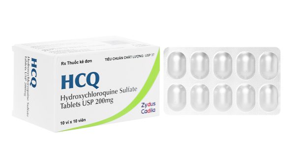 HCQ 200mg trị sốt rét cấp, lupus ban đỏ và viêm khớp dạng thấp (10 vỉ x 10 viên)