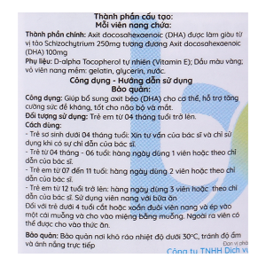 Healthy Care Kids High Strength DHA tăng sức đề kháng, tốt cho não bộ và mắt lọ 60 viên