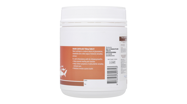 Sụn vi cá mâp Healthy Care Shark Cartilage 750mg hỗ trợ khớp lọ 200 viên