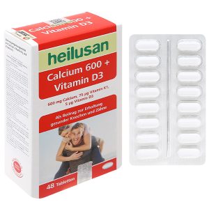 Heilusan Calcium 600 + Vitamin D3 giúp ngừa loãng xương hộp 48 viên