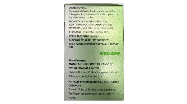 Hepa-Taf 25mg trị viêm gan siêu vi B mạn tính lọ 30 viên