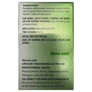 Hepa-Taf 25mg trị viêm gan siêu vi B mạn tính lọ 30 viên