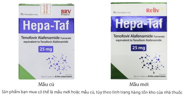 Hepa-Taf 25mg trị viêm gan siêu vi B mạn tính lọ 30 viên