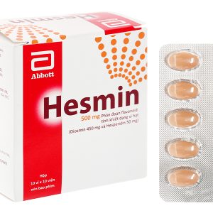 Hesmin 500mg trị trĩ, suy tĩnh mạch - mạch bạch huyết (10 vỉ x 10 viên)