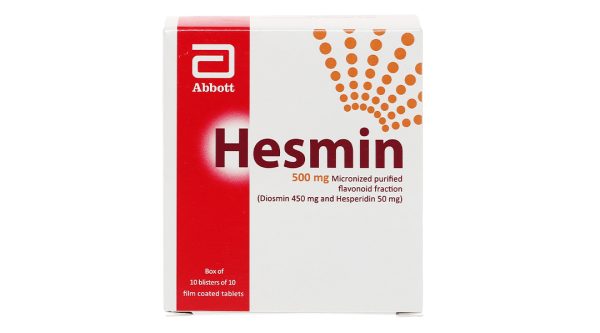 Hesmin 500mg trị trĩ, suy tĩnh mạch - mạch bạch huyết (10 vỉ x 10 viên)