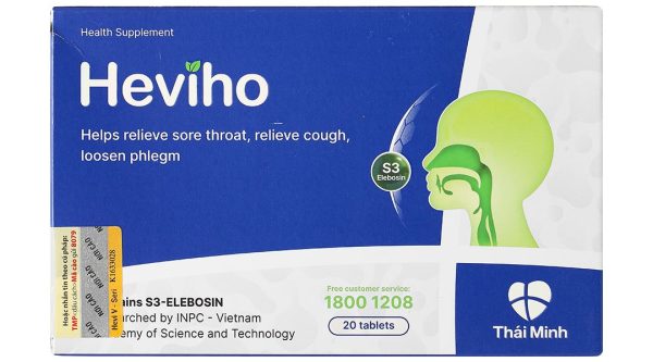Heviho hỗ trợ giảm ho, đau rát họng hộp 20 viên