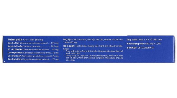 Heviho hỗ trợ giảm ho, đau rát họng hộp 20 viên