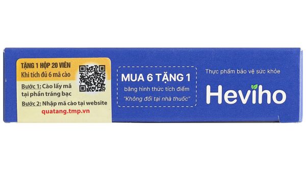 Heviho hỗ trợ giảm ho, đau rát họng hộp 20 viên