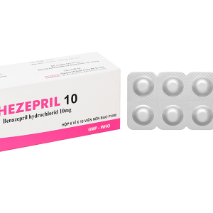 Hezepril 10 trị tăng huyết áp, suy tim sung huyết (6 vỉ x 10 viên)