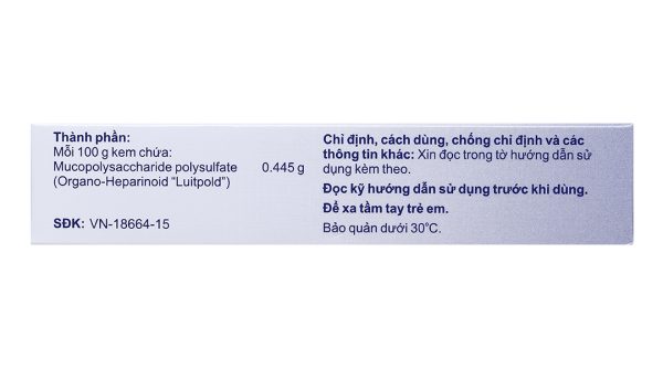 Kem bôi Hirudoid Forte trị viêm tĩnh mạch tuýp 14g