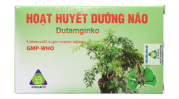 Viên bao đường hoạt huyết dưỡng não Dutamginko (5 vỉ x 20 viên)