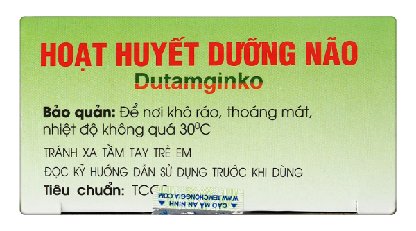 Viên bao đường hoạt huyết dưỡng não Dutamginko (5 vỉ x 20 viên)