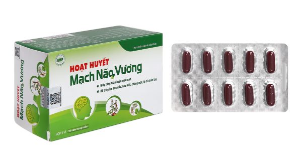 Hoạt Huyết Mạch Não Vương tăng tuần hoàn não, giảm nguy cơ tai biến hộp 50 viên