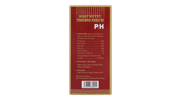 Cao lỏng Hoạt Huyết Thông Mạch P/H tăng tuần hoàn máu não, cải thiện trí nhớ chai 250ml