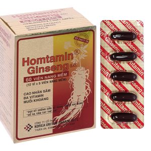 Homtamin Ginseng bổ sung vitamin và khoáng chất, giảm mệt mỏi (12 vỉ x 5 viên)