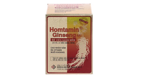 Homtamin Ginseng bổ sung vitamin và khoáng chất, giảm mệt mỏi (12 vỉ x 5 viên)