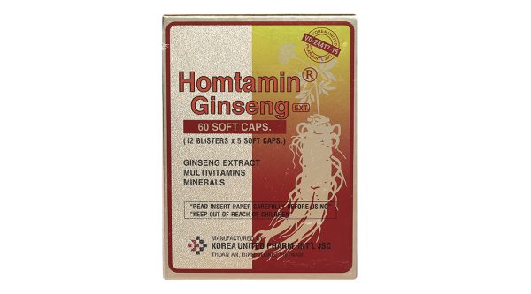 Homtamin Ginseng bổ sung vitamin và khoáng chất, giảm mệt mỏi (12 vỉ x 5 viên)