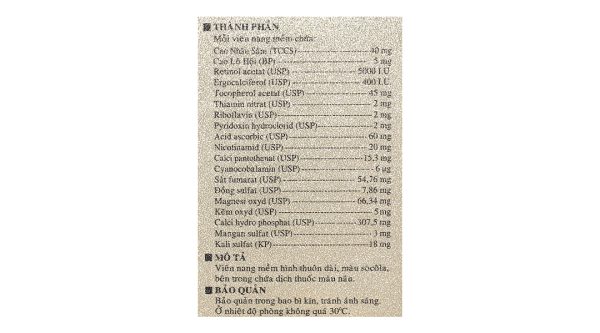 Homtamin Ginseng bổ sung vitamin và khoáng chất, giảm mệt mỏi (12 vỉ x 5 viên)