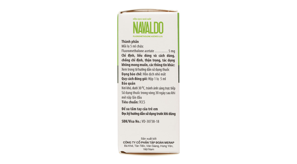 Hỗn dịch nhỏ mắt Navaldo 0.1% trị viêm mí mắt, viêm giác mạc lọ 5ml