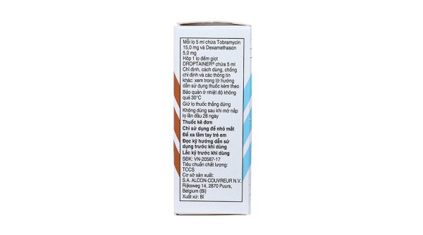 Hỗn dịch nhỏ mắt TobraDex trị viêm mắt có đáp ứng với corticoid chai 5ml