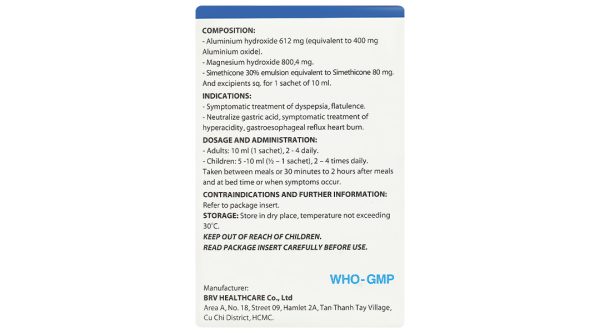 Hỗn dịch uống Biviantac giảm đầy hơi, trướng bụng ăn không tiêu (20 gói x 10ml)